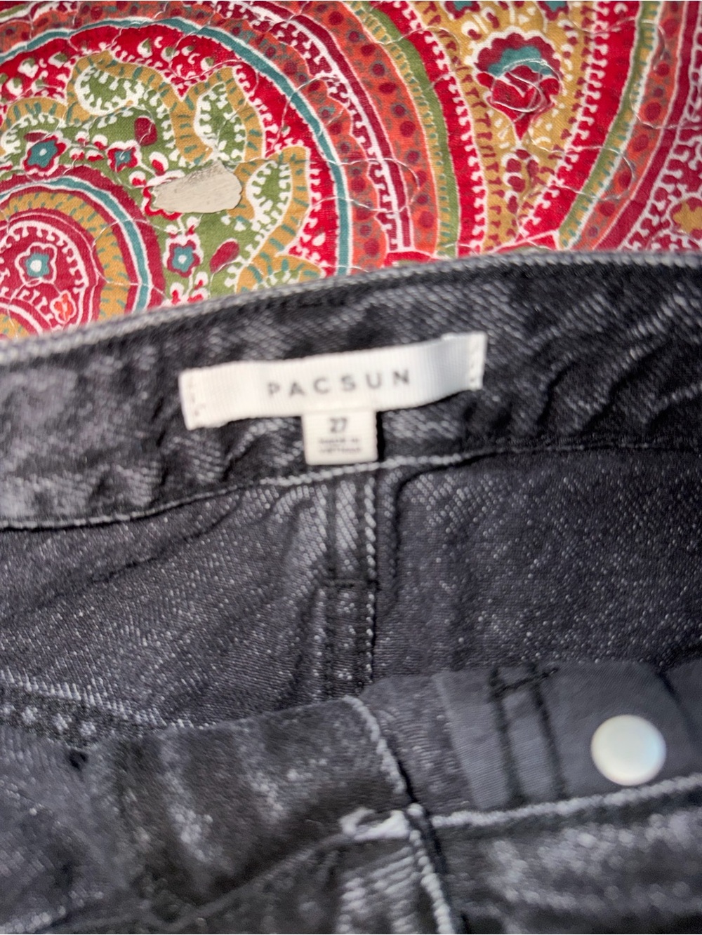 PacSun Black Distressed Denim Mini Skirt - Women's - Picture 2 of 3